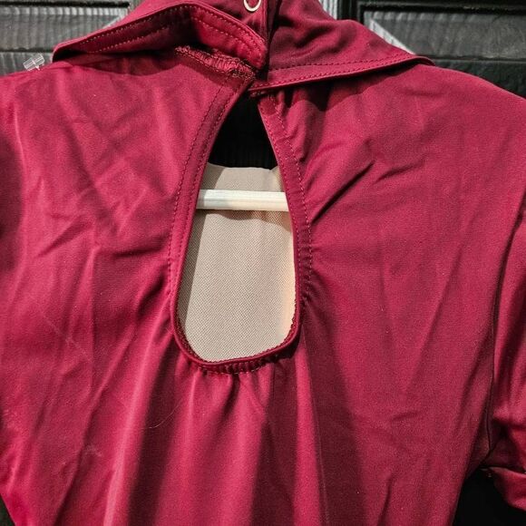 Weissman NWOT child medium dance costume maroon lyrical dress contemporary solo - Picture 6 of 8